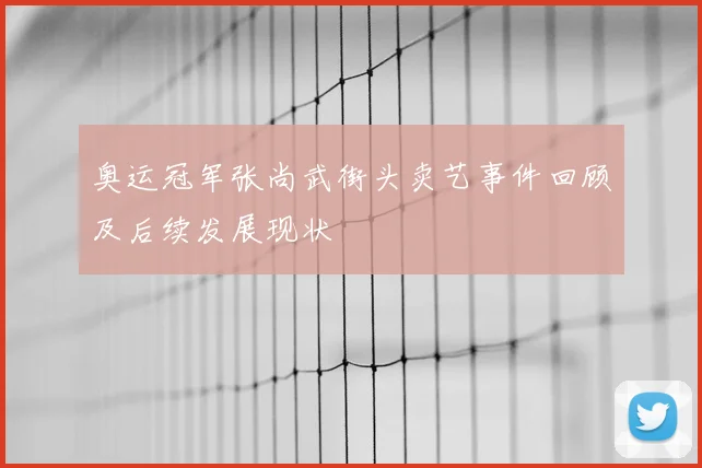 奥运冠军张尚武街头卖艺事件回顾及后续发展现状